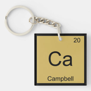 Porte-clés Élément de chimie de nom Campbell Table périodi