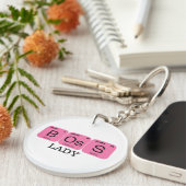 Porte-clés Élément de table périodique rose Boss Lady (Devant droit)