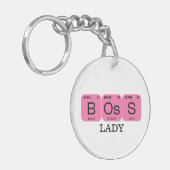 Porte-clés Élément de table périodique rose Boss Lady (Devant gauche)