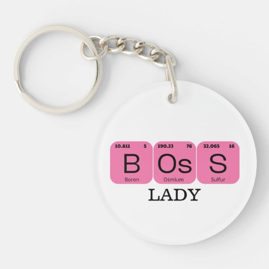 Porte-clés Élément de table périodique rose Boss Lady (Devant)