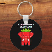 Porte-clés Élément pixel art éléphant fraise animal de jungle (Recto)