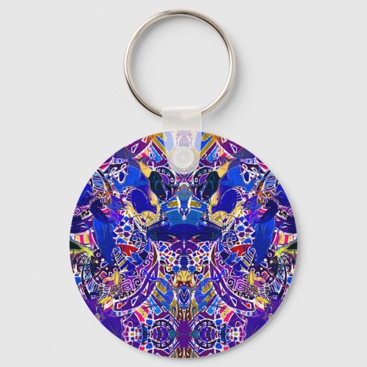 Porte-clés Éléments abstraits bleus mignons (Recto)