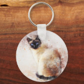 Porte-clés Éléments Abstraits de chats siamois (Recto)