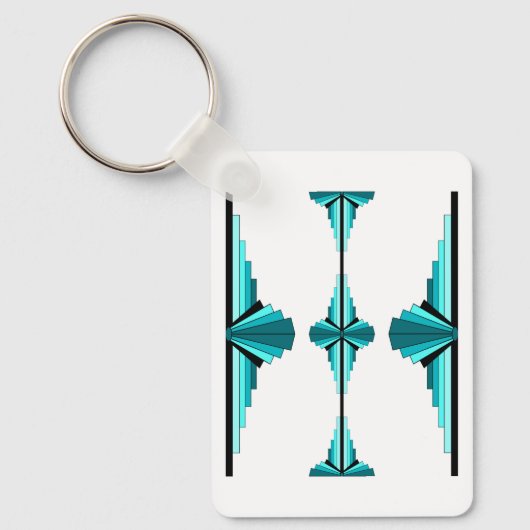 Porte-clés Éléments Art déco en vert turquoise (Recto)