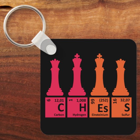 Porte-clés Éléments de chimie des pièces d'échecs uniques (Recto)