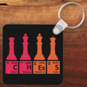 Porte-clés Éléments de chimie des pièces d'échecs uniques (Verso)