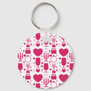 Porte-clés éléments de motifs de la Saint-Valentin