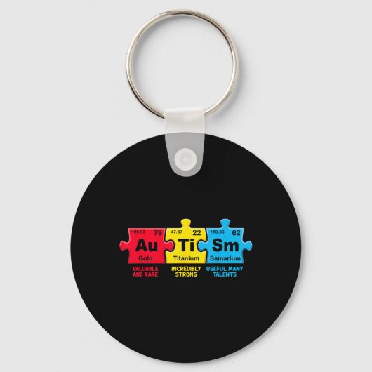Porte-clés Éléments de sensibilisation à l'autisme Tableau pé (Recto)