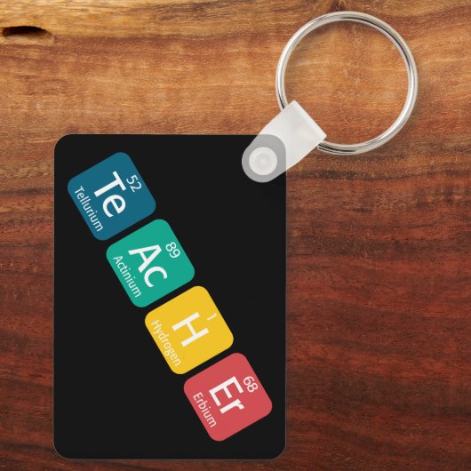 Porte-clés Éléments de tableau périodique Enseignant de l'ort (Verso)