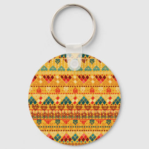 Porte-clés Éléments tribaux, motif polyvalent et transparent.