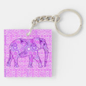 Porte-clés Éléphale tourbillon fractal - violet et orchidée (Dos)