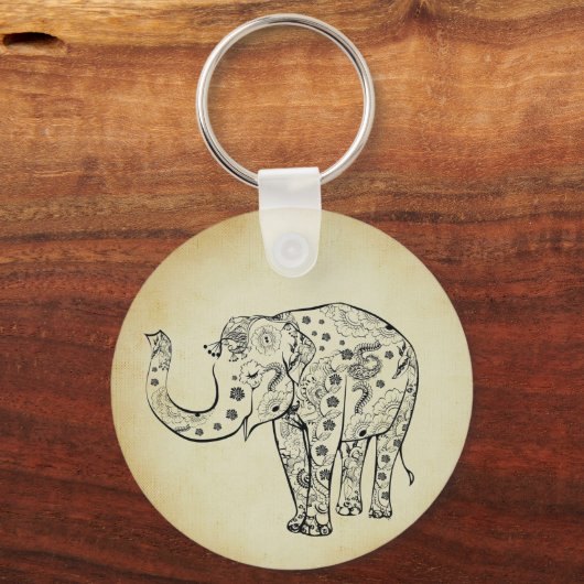 Porte-clés Éléphant à motifs (Recto)
