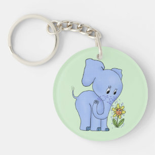 Porte-clés Éléphant avec fleur
