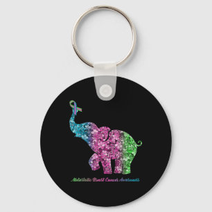 Porte-clés Elephant Avec Fleur Métastatique Cancer du Sein Aw