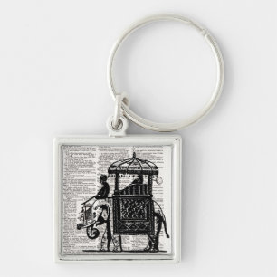 Porte-clés Elephant avec Howdah Dictionary Art