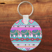 Porte-clés Eléphant avec Motif aztèque (Recto)