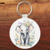 Porte-clés Eléphant bébé en floraison (Recto)