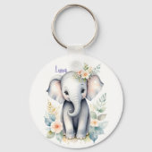 Porte-clés Eléphant bébé en floraison (Verso)