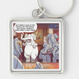 Porte-clés Éléphant Blanc Drôle Dans La Pièce