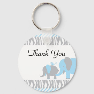Porte-clés Éléphant bleu et gris