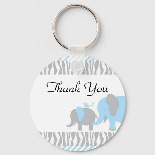 Porte-clés Eléphant bleu et gris (Recto)