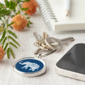 Porte-clés Éléphant Bleu Orné à Motifs (Côté)
