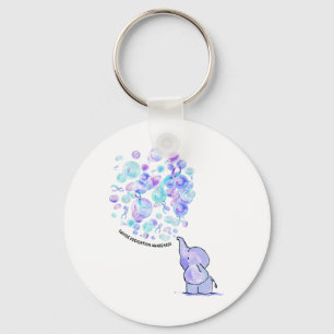 Porte-clés Eléphant Bleu Violet Ballons Prévention du suicide