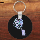 Porte-clés Elephant Blue Purple Balloons Suicide Prevention A (Recto)