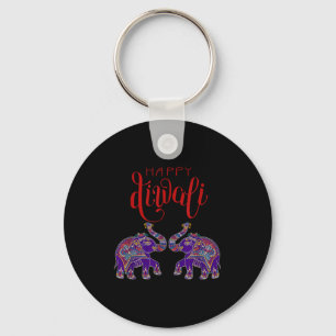 Porte-clés Éléphant Coloré Joyeux Deepavali Diwali Pour Hindo