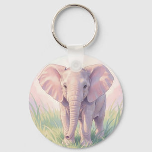 Porte-clés Éléphant de bébé mignon Prairie pastel