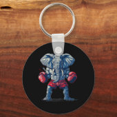Porte-clés Éléphant de boxe avec gants de boxe Kickboxing Amu (Recto)