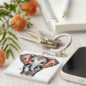 Porte-clés Éléphant de dessin animé décoratif (Devant Droit)