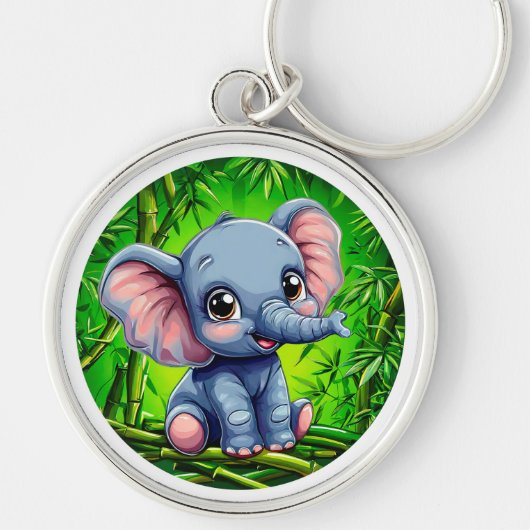 Porte-clés Éléphant de dessin animé mignon (Devant)