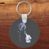 Porte-clés Éléphant de fleurs du Mois de sensibilisation à la (Recto)