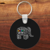 Porte-clés Éléphant de sensibilisation à l'autisme Acceptatio (Recto)
