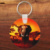 Porte-clés Eléphant du coucher du soleil (Recto)