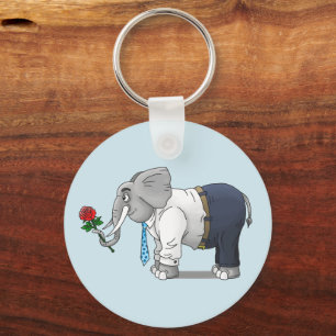 Porte-clés Éléphant en amour pour la Saint-Valentin