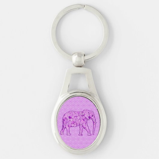 Porte-clés Éléphant fleur - pourpre améthyste (Devant)