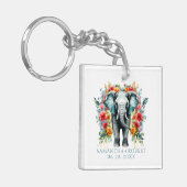 Porte-clés Eléphant floral coloré (Devant gauche)