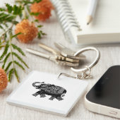 Porte-clés Eléphant Floral Mehedi (Devant Droit)