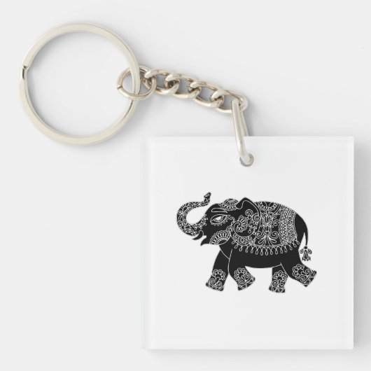 Porte-clés Eléphant Floral Mehedi (Devant)