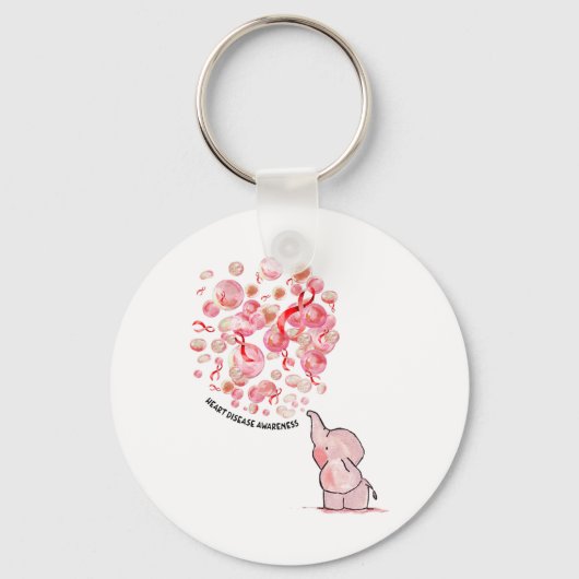 Porte-clés Éléphant Gonfle Des Ballons Rouges Sensibilisation (Recto)