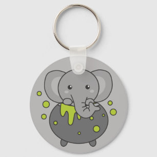 Porte-clés Elephant Happy Halloween Cauldron Bat Porte - clé