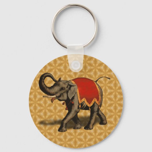 Porte-clés Eléphant indien avec tissu rouge (Recto)