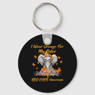 Porte-clés Elephant Je Porte Orange Pour Mes Soeurs Crps Rsd