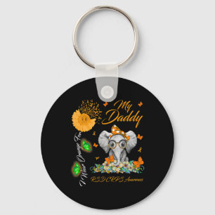 Porte-clés Elephant Je Porte Orange Pour Mon Papa Crps Rsd Aw