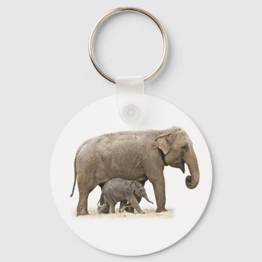 Porte-clés Eléphant mère et bébé (Recto)