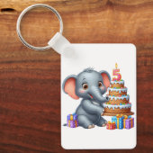Porte-clés Éléphant Mignon 5ème Anniversaire (Recto)