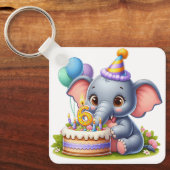 Porte-clés Éléphant Mignon 6ème Anniversaire (Recto)