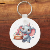 Porte-clés Éléphant Mignon 7ème Anniversaire (Recto)